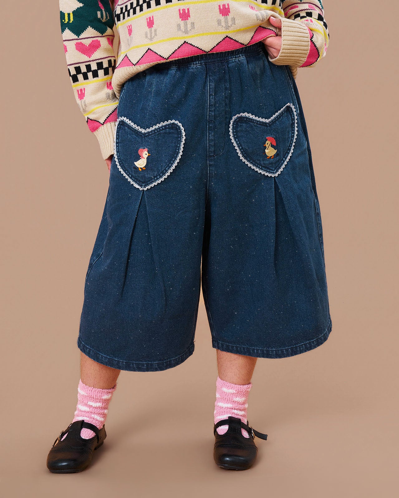 The Dear Duck Jorts – Embroidered Duck Denim Shorts | Kina & Tam